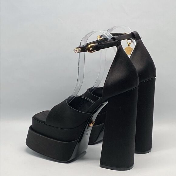 Versace Medusa Crystal Ankle-Strap Platform Sandals size 37.5 - Picture 8 of 14